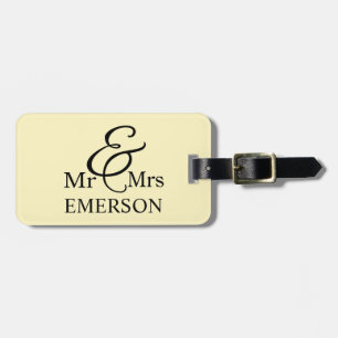 Mr & Mrs custom name Luggage Tag