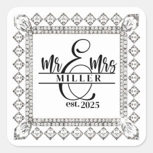 Mr. & Mrs. Custom Name Sticker