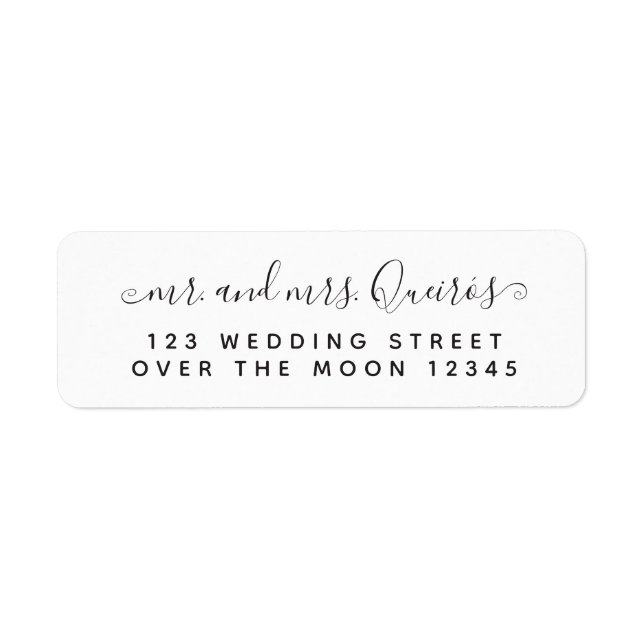 Mr Mrs Custom Wedding Calligraphy Modern Font Chic (Front)