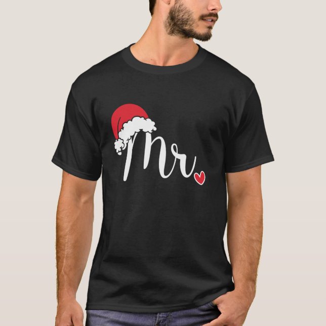 Mr Mrs Cute Santa Claus Xmas Christmas Pyjamas Cou T-Shirt (Front)