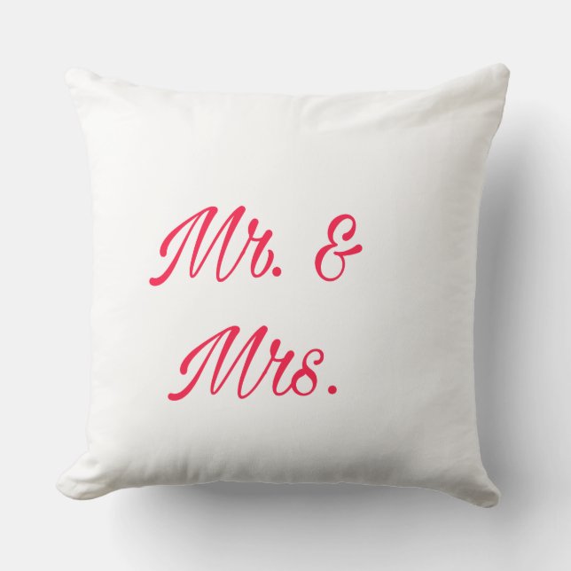  Mr. & Mrs. Decorative Throw Pillow – Couple Room  (Front)