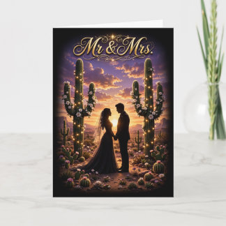 Mr & Mrs Desert Wedding Congratulations Card