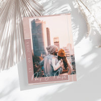 Mr & Mrs Dusty Pink White Script Photo