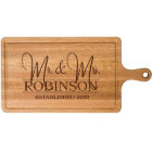 Mr & Mrs Elegant Cherry Wood Cutting Board