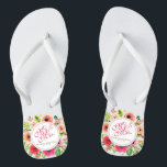 Mr & Mrs Elegant Floral Wedding Flip Flops<br><div class="desc">For further customisation,  please click the "Customise" button and use our design tool to modify this template. If the options are available,  you may change text and image by simply clicking on "Edit/Remove Text or Image Here" and add your own. Designed by Freepik.</div>