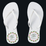 Mr. & Mrs. Elegant Floral Wedding Flip Flops<br><div class="desc">For further customisation,  please click the "Customise" button and use our design tool to modify this template. If the options are available,  you may change text and image by simply clicking on "Edit/Remove Text or Image Here" and add your own. Thank you.</div>