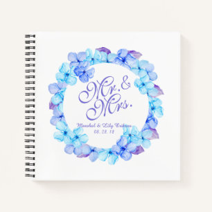 Mr. & Mrs. Elegant Floral Wedding   Guestbook Notebook
