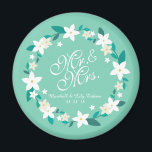 Mr. & Mrs. Elegant Floral Wedding | Magnet<br><div class="desc">For further customisation,  please click the "Customise" button and use our design tool to modify this template. If the options are available,  you may change text and image by simply clicking on "Edit/Remove Text or Image Here" and add your own. Designed by Freepik.</div>