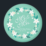 Mr. & Mrs. Elegant Floral Wedding | Magnet<br><div class="desc">For further customisation,  please click the "Customise" button and use our design tool to modify this template. If the options are available,  you may change text and image by simply clicking on "Edit/Remove Text or Image Here" and add your own. Designed by Freepik.</div>
