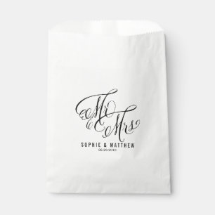 Mr. & Mrs. Elegant Script Wedding Favour Bags