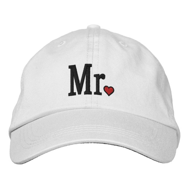 Mr & Mrs Embroidery Embroidered Cap (Front)