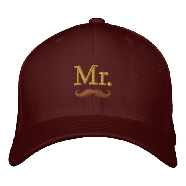 Mr & Mrs Embroidery Embroidered Cap (Front)