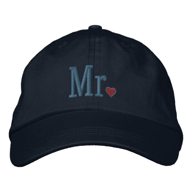 Mr & Mrs Embroidery Embroidered Cap (Front)
