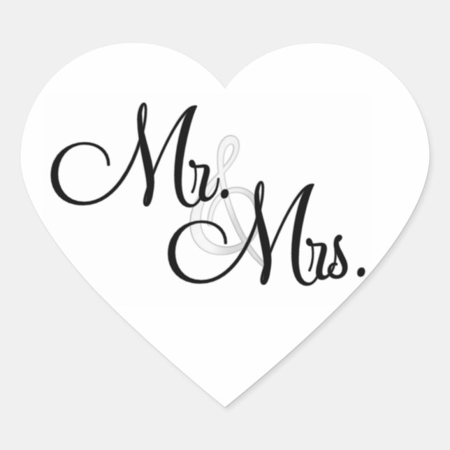 Mr & Mrs. ENVELOPE & FAVOR Heart STICKERS (Front)