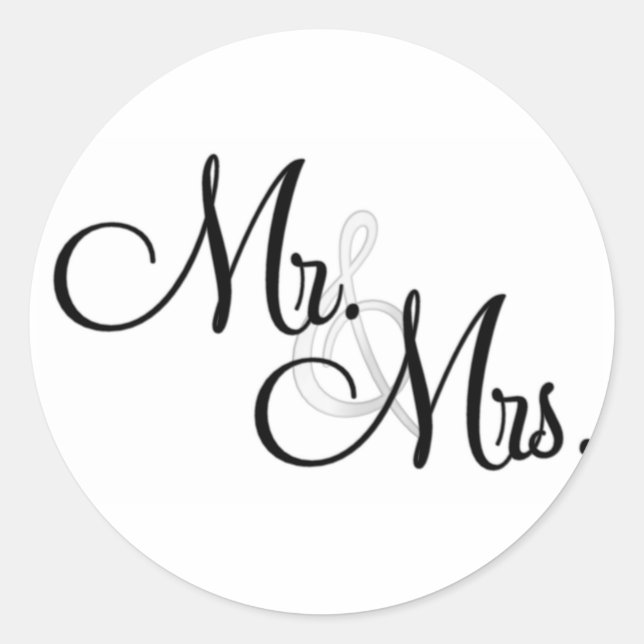Mr & Mrs. ENVELOPE & FAVOR STICKERS (Front)