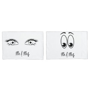 Mr & Mrs Eye Pillowcases