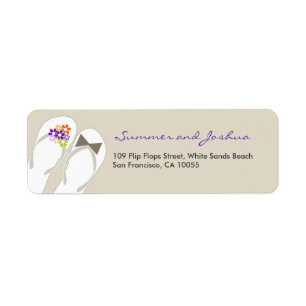 Mr & Mrs Flip Flops Beach Wedding Address Labels