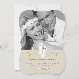 Mr & Mrs Flip Flops Beach Wedding Announcement