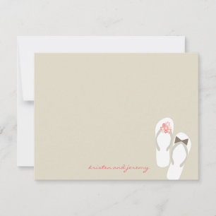 Mr & Mrs Flip Flops Beach Wedding Thank You Card