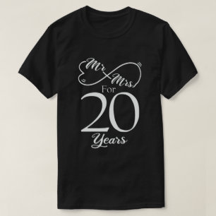 Mr. & Mrs. For 20 Years 1st Wedding Anniversary T-Shirt