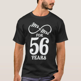 Mr. & Mrs. For 56 Years 56th Wedding Anniversary T-Shirt