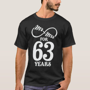 Mr. & Mrs. For 63 Years 1st Wedding Anniversary T-Shirt