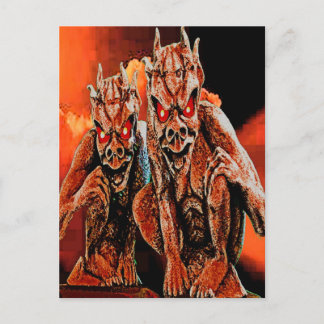 MR & MRS GARGOYLE POSTCARD