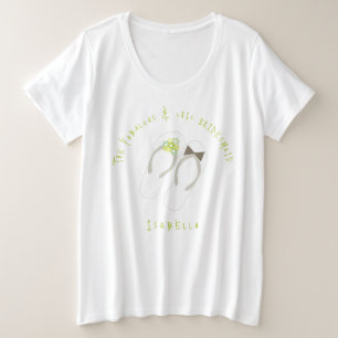Mr & Mrs Green Flowers Flip Flops Beach Wedding Plus Size T-Shirt