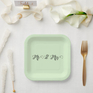 Mr & Mrs Green Paper Plate