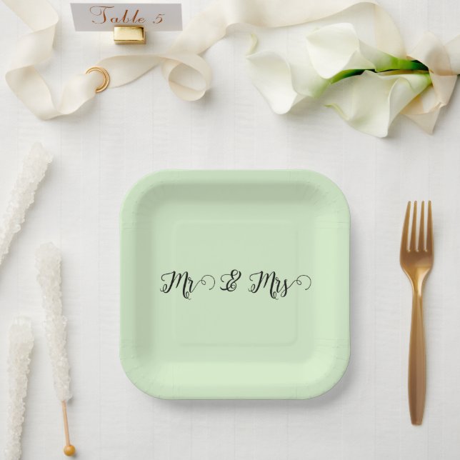 Mr & Mrs Green   Paper Plate (Wedding)