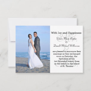 Mr. & Mrs. Grey - 3x5 Photo Marriage Announcement