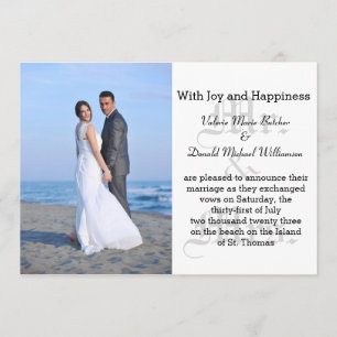 Mr. & Mrs. Grey Text - Photo Marriage Announcement