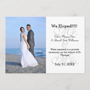 Mr. & Mrs. Grey We Eloped - Photo Announcement