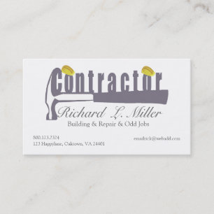 Mr & Mrs. Handyman Construction Contractor Builder Business Card