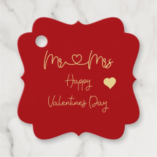 Mr & Mrs Happy Valentine's Day Favour Tags