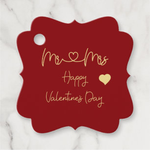 Mr & Mrs Happy Valentine's Day Favour Tags