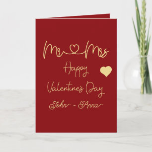 Mr & Mrs Happy Valentine's Day Holiday Card