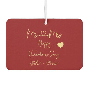 Mr & Mrs Happy Valentine's Day Personalize Car Air Freshener