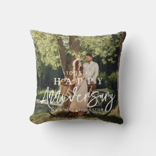 Mr & Mrs Happy Wedding Anniversary Custom Cushion
