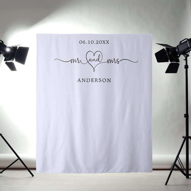 Mr mrs heart photo lavender wedding tapestry (Creator Uploaded)