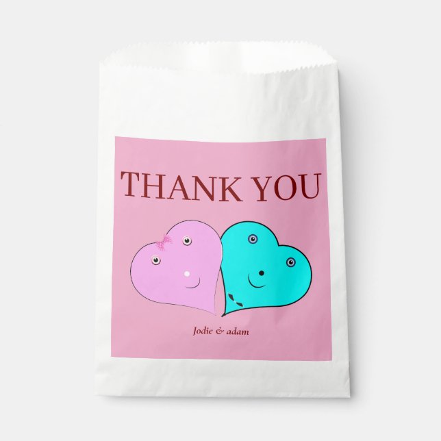  mr & mrs hearts favour bags (Front)