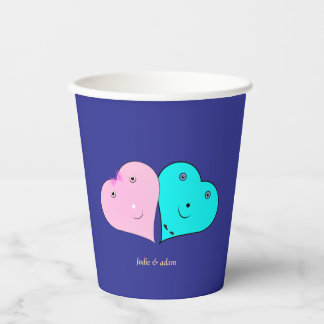 mr & mrs hearts Favour Box Paper Cups