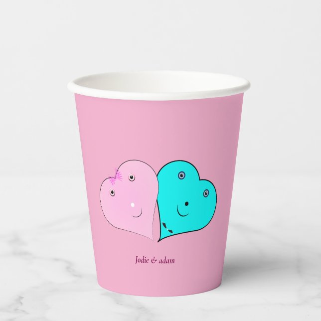  mr & mrs hearts Favour Box Paper Cups (Front)