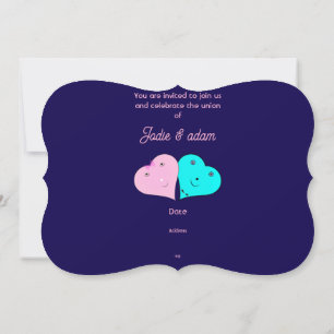 mr & mrs hearts  invitation