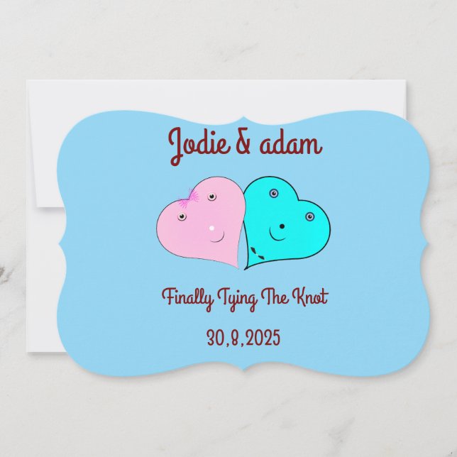 mr & mrs hearts  invitation (Front)