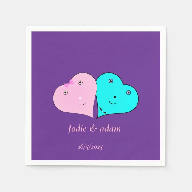  mr & mrs hearts napkin (Front)