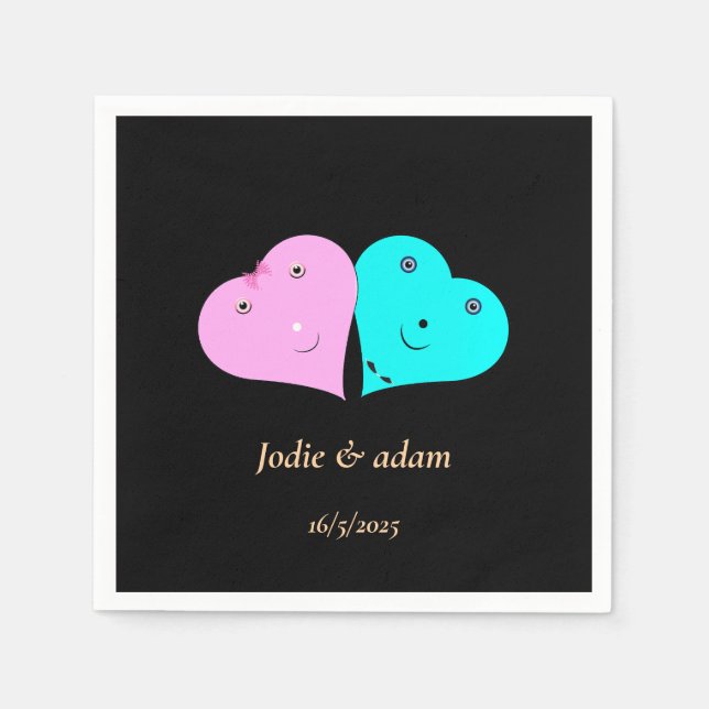 mr & mrs hearts napkin (Front)
