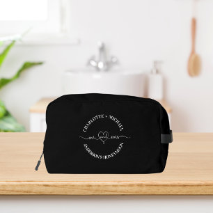 Mr mrs honeymoon black white newlyweds dopp kit
