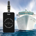 Mr mrs honeymoon black white newlyweds luggage tag<br><div class="desc">Black background,  white text.  Mr mrs and a heart.
Personalise and add your names.
Back: Add your contact information</div>