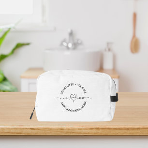 Mr mrs honeymoon white black newlyweds dopp kit